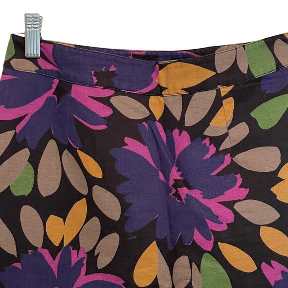 Boden Floral A-Line Midi Skirt Womens Size 8 8R Black Multicolor Bold Career - Picture 5 of 11
